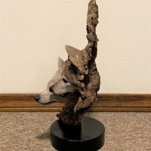 Retired Rick Cain Limited Edition ‘Dual Wolf’ Nature Sculpture #107/2000 - Picture 3 of 16